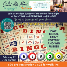 Load image into Gallery viewer, Age 21+ Sips and Ceramics - Different theme each month