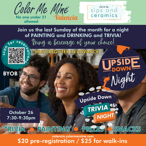 Age 21+ Sips and Ceramics - Different theme each  month