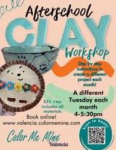 Load image into Gallery viewer, Kids AFTER SCHOOL Clay Workshop
